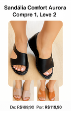 Sandália em Couro Comfort Aurora - Seus Pés nas Nuvens [Compre 1, Leve 2] + Frete Grátis Hoje!