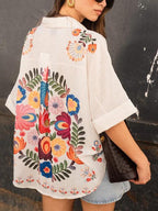 Camisa Carla Estampa Floral Manga Curta