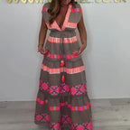 Vestido Luz - Plissado com Decote em V - CONFORTMAX