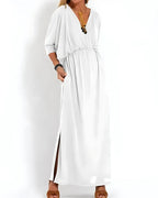 Vestido Ivy - Decote em V | Super Fresco e Solto - Vintage (Primavera 2025)