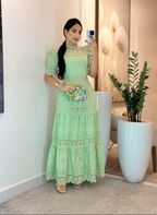 Vestido Laser com Guipir